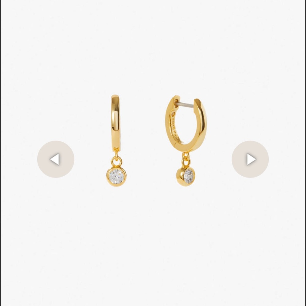 Ana Luisa Gold Hoop Earrings with Crystal Drops